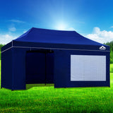 Instahut Gazebo 3x6 Pop Up Marquee Folding Tent Wedding Gazebos Camping Outdoor Shade Canopy Blue