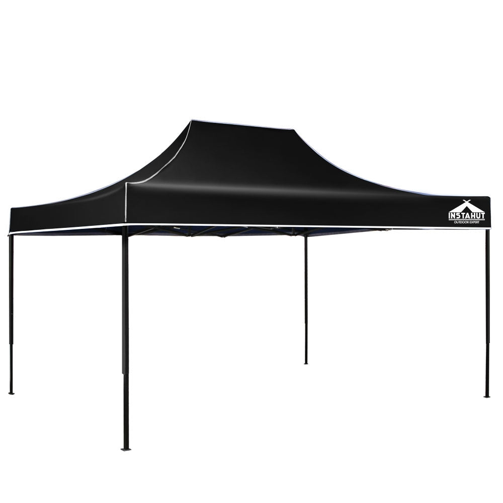 Instahut Gazebo Pop Up Marquee 3x4.5m Outdoor Tent Folding Wedding Gazebos Black