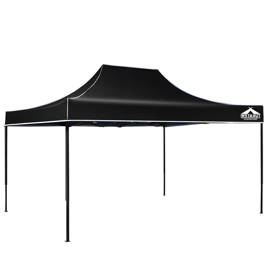 Instahut Gazebo Pop Up Marquee 3x4.5m Outdoor Tent Folding Wedding Gazebos Black
