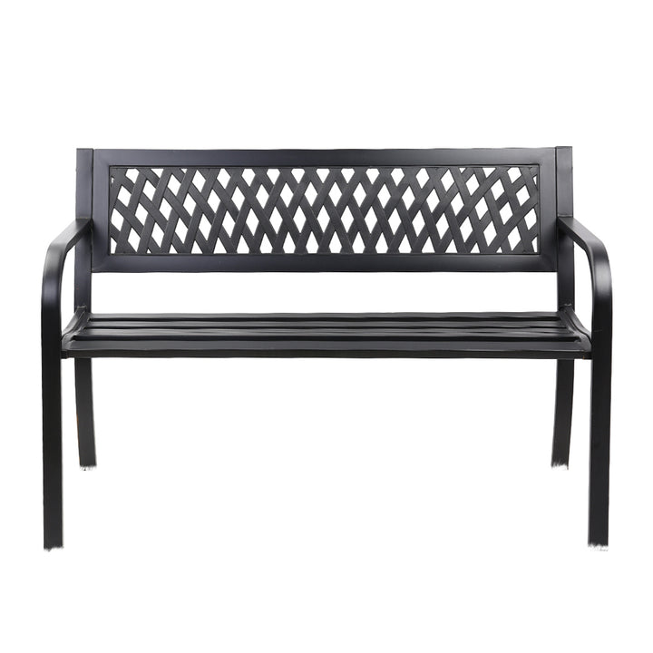 Gardeon Steel Modern Garden Bench - Black
