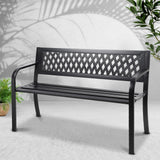 Gardeon Steel Modern Garden Bench - Black