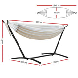 Gardeon Camping Hammock With Stand Cotton Rope Lounge Hammocks Outdoor Swing Bed