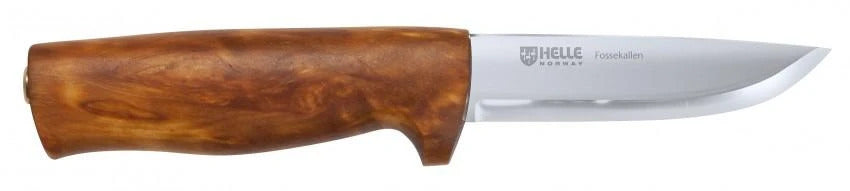 Helle-Fossekallen 90 mm triple laminated blade, curly birch handle