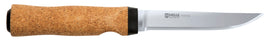 Helle-Hellefisk, 123mm Sandvik steel blade, cork handle, dark brown sheath with thong