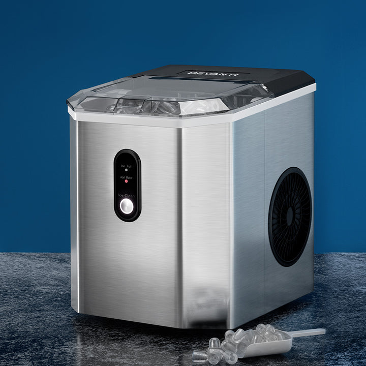 Devanti Portable Stainless Steel Ice Maker | Small Home Appliances | King of Knives Australia