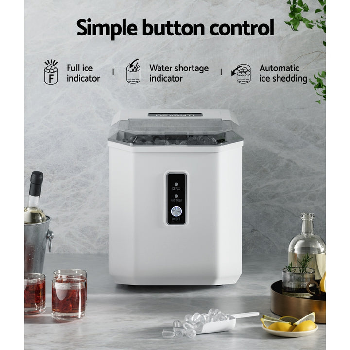 Devanti 12kg Portable White Ice Maker Machine | Small Home Appliances | King of Knives Australia