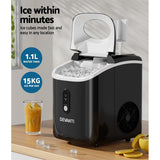 Devanti Portable Ice Maker Machine Nugget Ice Cube 15kg Bar Countertop | Small Home Appliances | King of Knives Australia