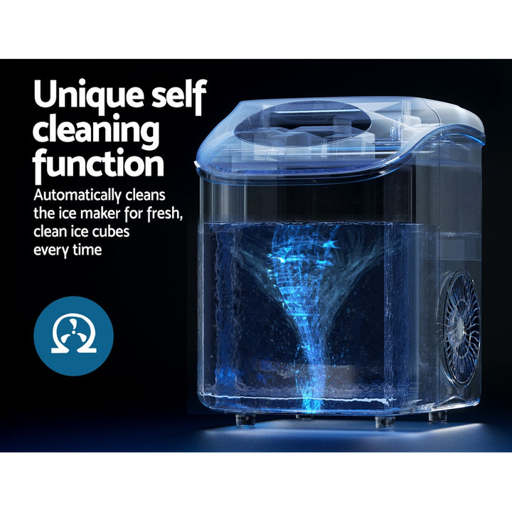 Devanti Portable Ice Maker Machine Nugget Ice Cube 15kg Bar Countertop | Small Home Appliances | King of Knives Australia