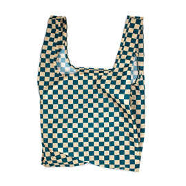 Kind Bag Reusable Shopping Bag Medium Checkerboard Teal | Eco-Friendly Bag | King Of Knives