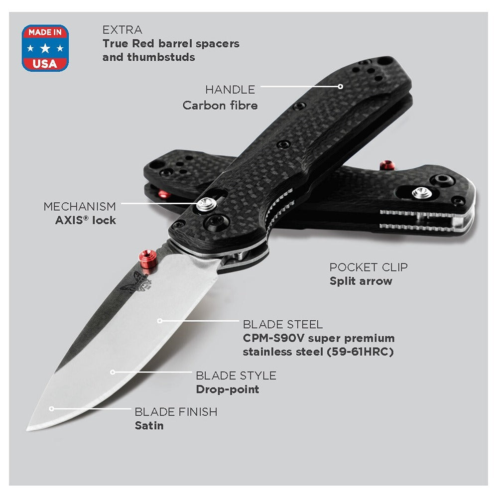 Benchmade 565-1 Mini Freek Axis Folding Knife | Carbon Fibre