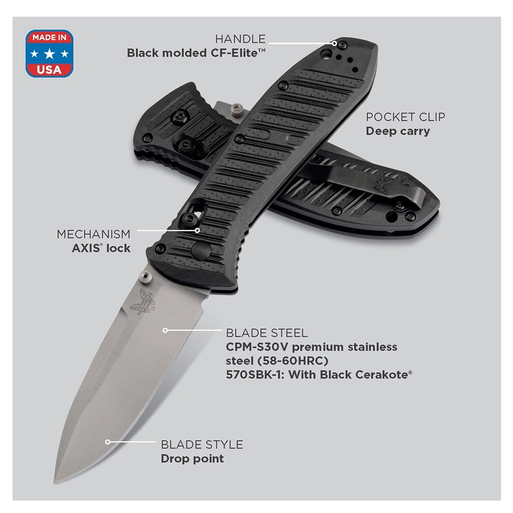 Benchmade 916SBK Triage Axis Folding Knife with Hook