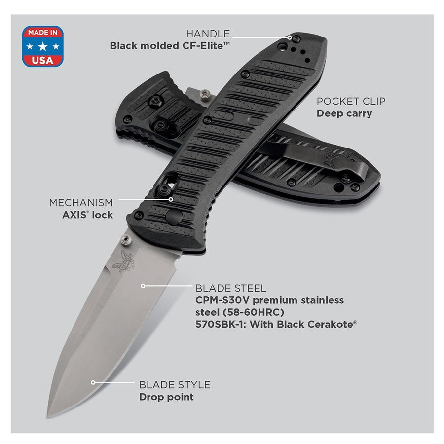 Benchmade 916SBK Triage Axis Folding Knife with Hook