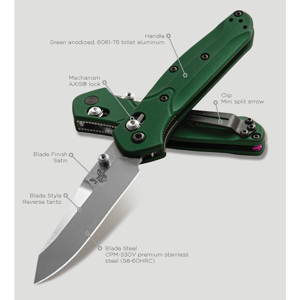 BENCHMADE 945 MINI OSBORNE, Axis Folding Knife, Reverse Tanto