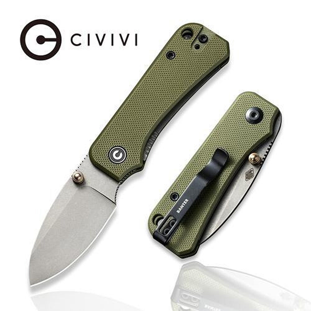 CIVIVI C19068S-5  BABY BANTER Folding Knife, Green G10