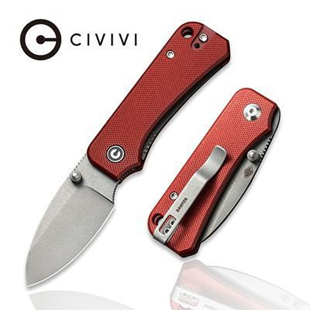 CIVIVI C19068S-6  BABY BANTER Folding Knife, Burgundy/Red G10