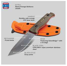 Benchmade Saddle Mountain Skinner 15002-1 | CPM-S90V Fixed Blade
