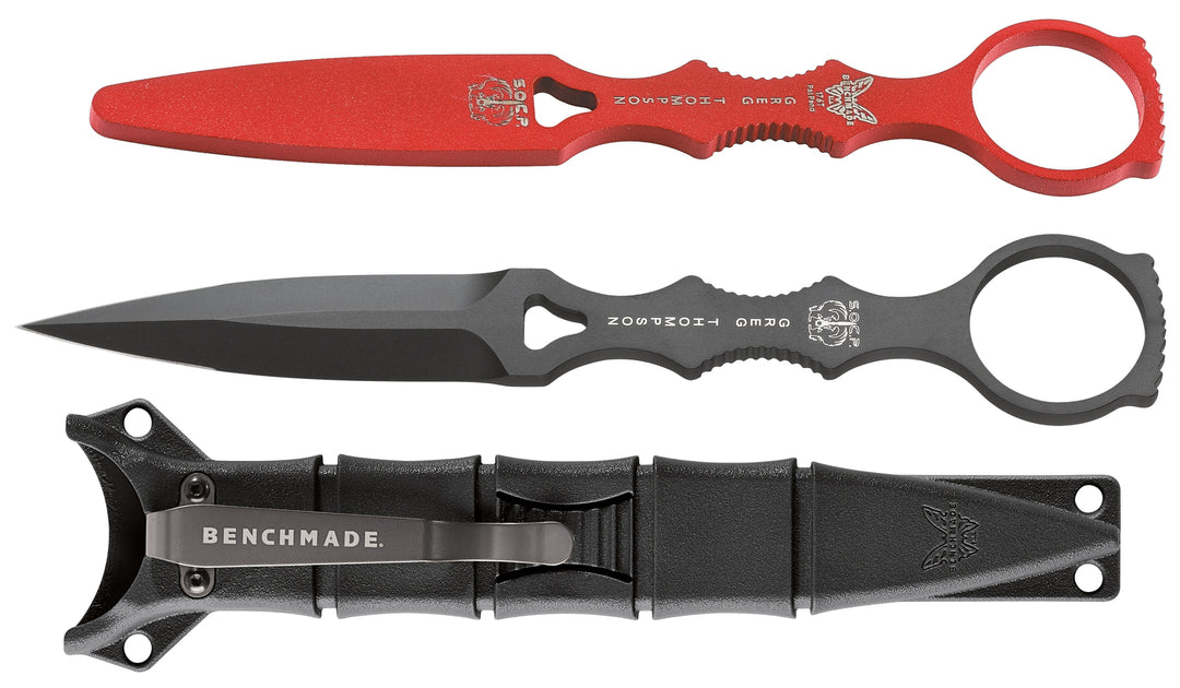 BENCHMADE 176BK-COMBO SOCP Fixed Blade, Black Sheath, Trainer