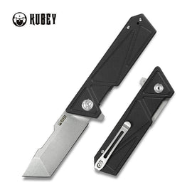 KUBEY KU104A AVENGER Outdoor Folding Knife, Bead Blasted D2, Black G10
