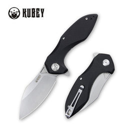 KUBEY KU236A NOBLE Folding Knife, Bead Blasted D2, Black G10