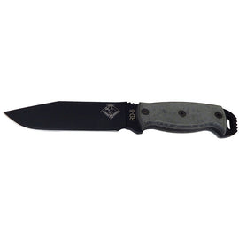 ONTARIO KNIFE CO. 8675 RD-6 Black Micarta Fixed Blade w/Sheath