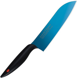 Kasumi Titanium 7 inch Santoku Knife/ Blue