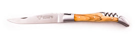 Laguiole En Aubrac Folding Knife with Corkscrew (12cm) - Olive Wood