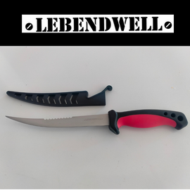 Lebendwell Sokoto Fillet / Camping Knife - 6.5 inch - Red