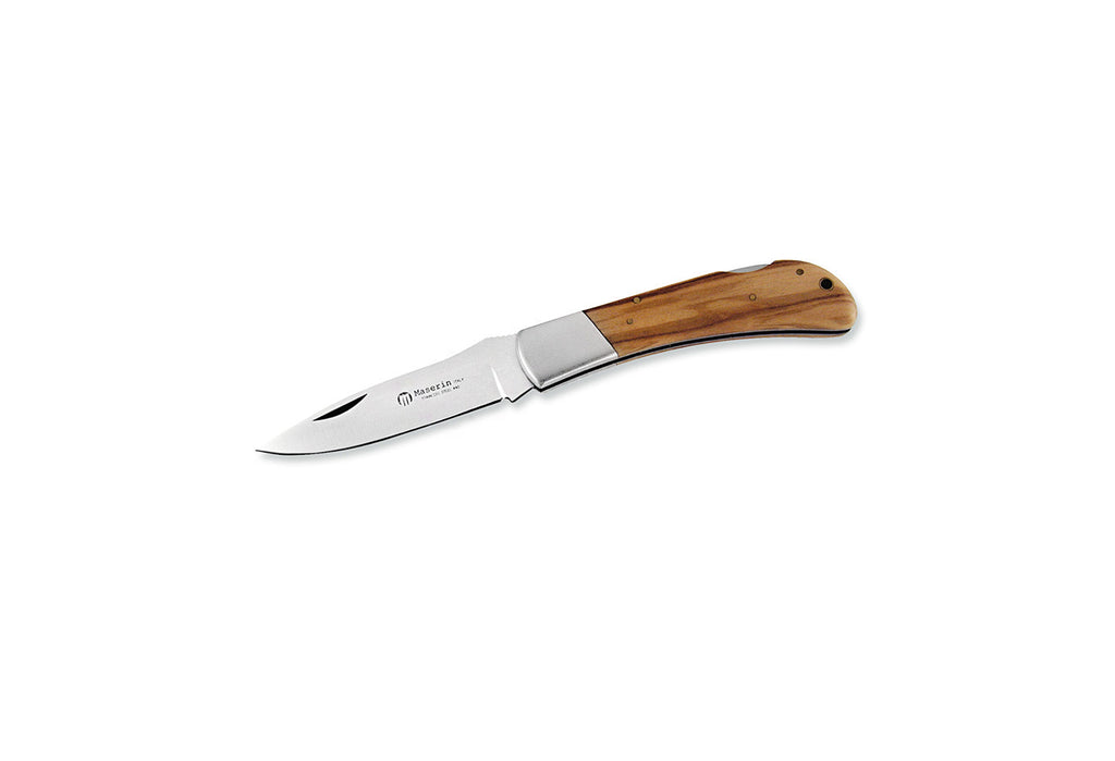Maserin Hunting Line 75mm Drop point blade, Olive wood handle