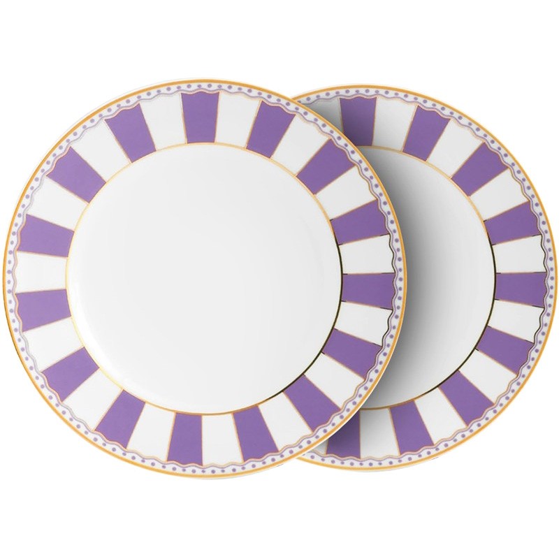 Noritake Carnivale Cake Plate Set-Lavender