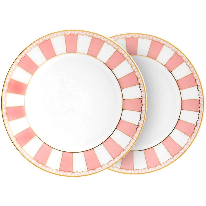 Noritake Carnivale Cake Plate Set-Pink
