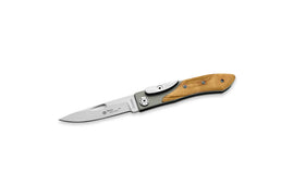 Maserin Trigger Line 80mm blade, handle - bead-blasted titanium with olive wood scales
