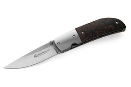 Maserin ATTI, black burl handle, worked back, 70mm blade, bolster.