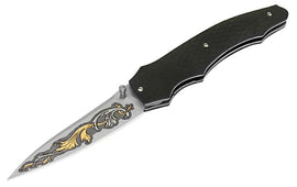 Maserin 398/KT Gun Line Ebany Handle-Blade Gold 24 KT