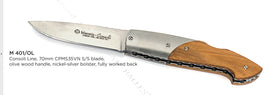 Maserin  Consoli  Line  70mm blade, olive wood  handle - nickel silver bolster, fully worked back