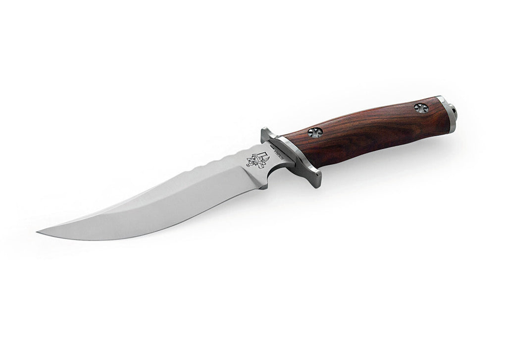 Maserin Siberiano recurve blade, 440mm stainless steel blade,Santos mahogony wooden handle