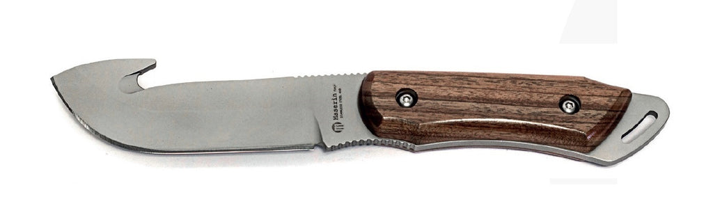 Maserin  Outdoor line  skinning knive with gut hook,cocobolo wood handle