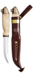 Marttiini Bear knife, 11cm blade, curly birch   bronze handle