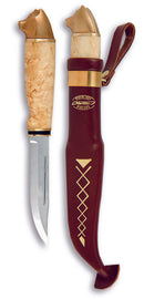 Marttiini Bear knife, 11cm blade, curly birch & bronze handle