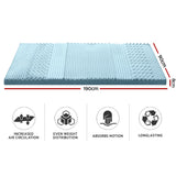 Giselle Bedding Memory Foam Mattress Topper 7-Zone 8cm Single