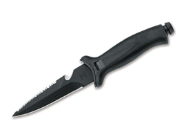 Maserin AQUATYS LINE  Diving knife  S/S black blade 12cm long,  black handle with hammer in black sheath sheath.