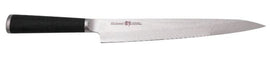 Shikisai Miyako Japanese Slicing Knife with 240mm Damascus blade and laminated wood handle | King of Knives e-store