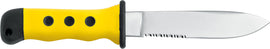 Maserin Boaties knife  S/S 13.8cm blade,  yellow handle with sheath and marlin spike