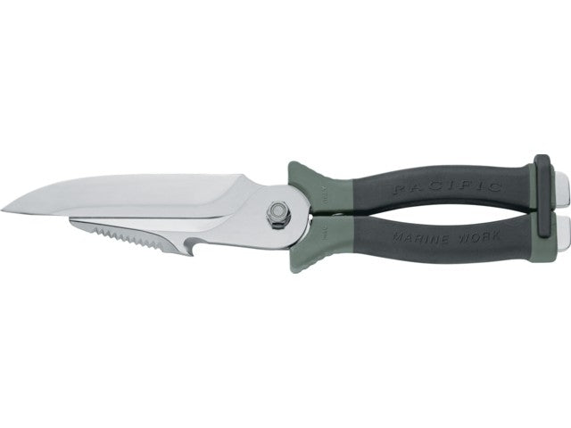 Maserin Pacific Marine Work - scissor/knife olive handlle with black sheath