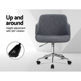 Artiss Wooden Office Chair Fabric Seat Grey