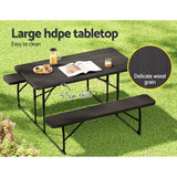 Gardeon Set of 3 Outdoor Dining Becnh Set Lounge Setting HDPE Folding