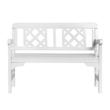 Gardeon Wooden Garden Bench 2 Seat Patio Furniture Timber Outdoor Lounge Chair White