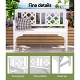 Gardeon Wooden Garden Bench 2 Seat Patio Furniture Timber Outdoor Lounge Chair White