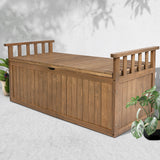 Gardeon Outdoor Storage Box Wooden Garden Bench 129cm Chest Tool Toy Sheds XL