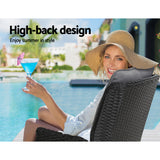 Gardeon Recliner Chair Sun lounge Setting Outdoor Furniture Patio Wicker Sofa