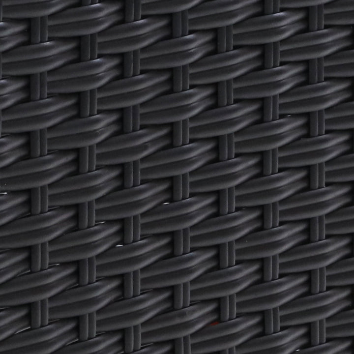 Sun lounge Recliner Chair Wicker Lounger Sofa Day Bed Outdoor Furniture Patio Garden Cushion Ottoman Black Gardeon